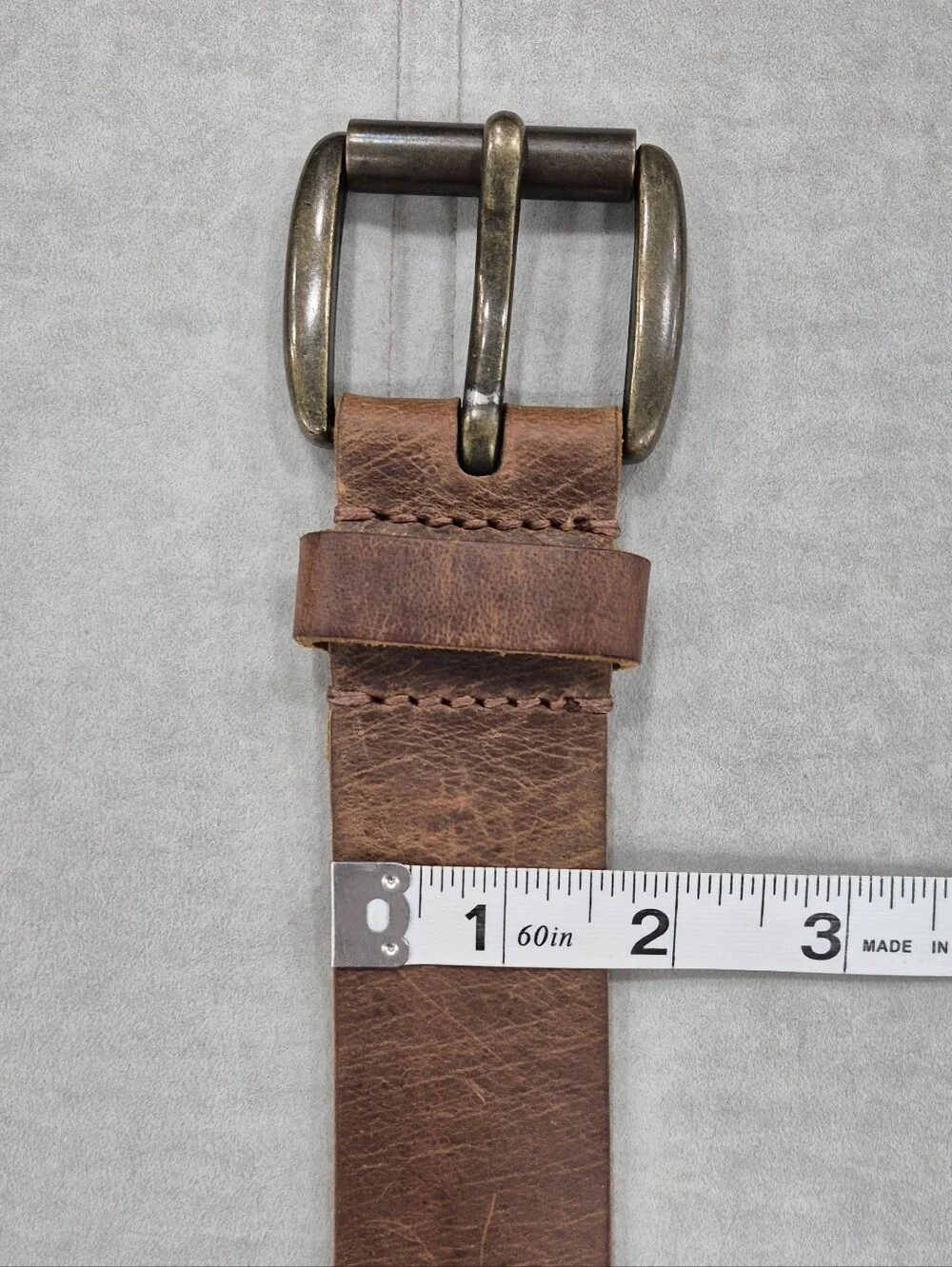 American Eagle Outfitters belt men's 34 brown leather distressed finish casual